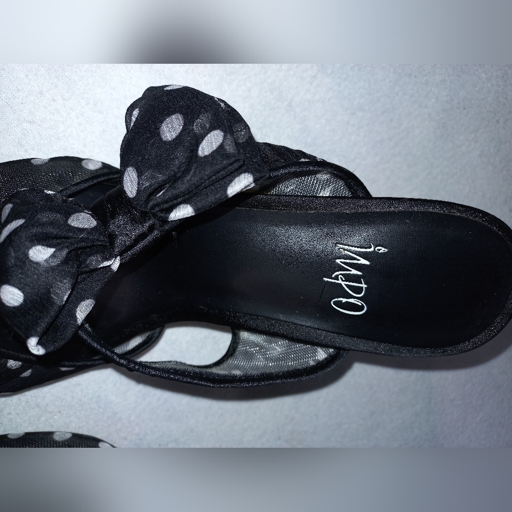 Impo Vavoom black polka dot 3 Inch Heels Size 6.5 - Picture 5 of 9